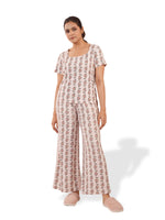 Women's Casual Pants Trendy Loose Trousers High Waist Wide Leg Cropped Palazzo with Pockets
