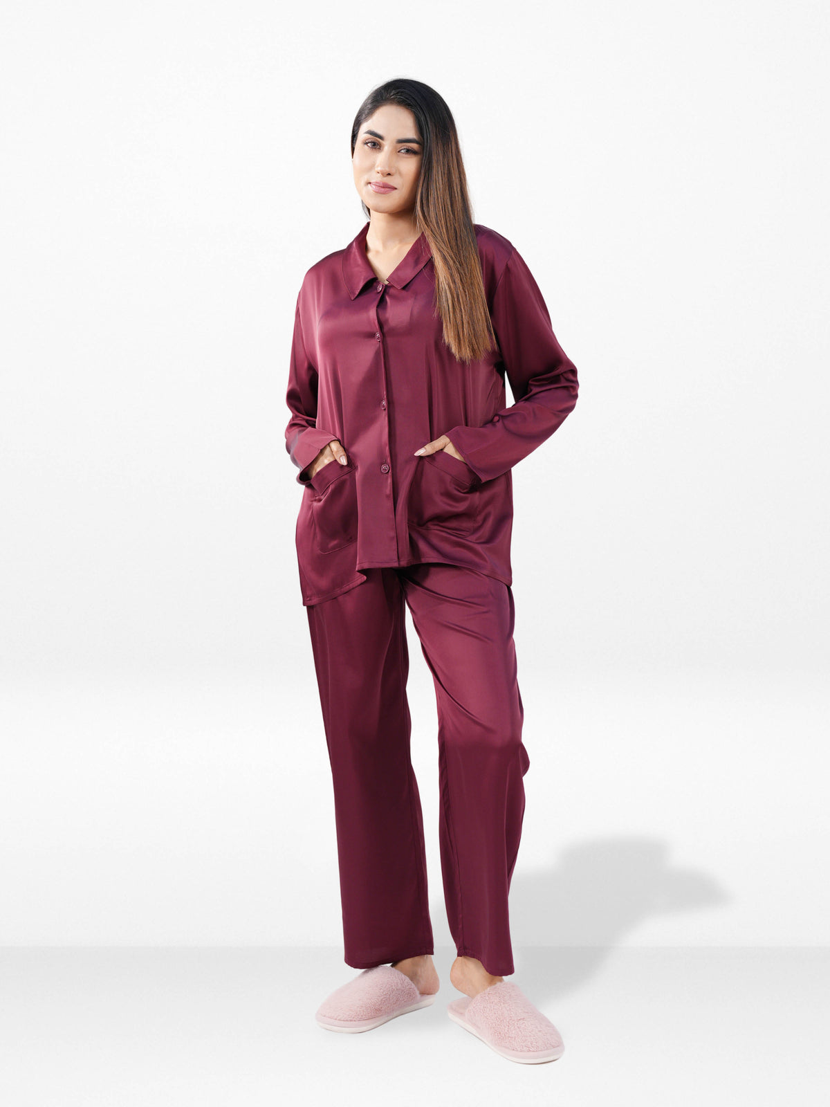 Women’s Luxury Satin Sleepwear Set – Bridal Party Pajama Outfit | Elegant Soft Silky Nightwear