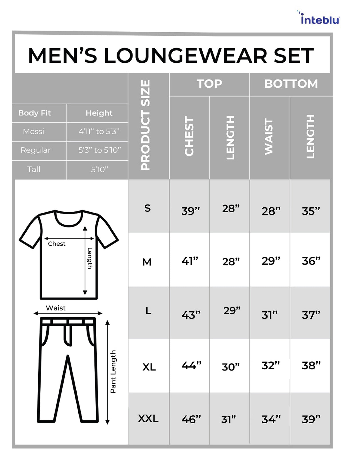 Men's T-Shirt & Trouser Lounge Set Blue