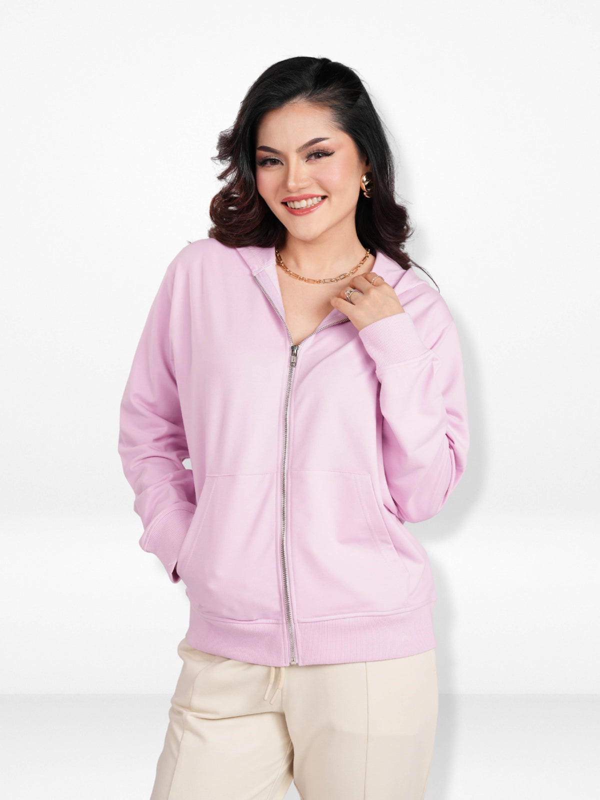 Women’s Full Zip Hoodie – Solid Color Hooded|Casual Zip-Up Hoodies for Everyday Wear