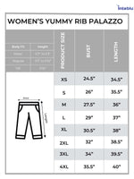 Women’s Printed Palazzo Pants | Wide Leg Lounge Trousers for Women | Soft Stretch Yummy Rib Fabric | Casual & Party Wear Bottoms - Blushing Bride Rose