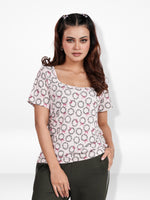 Women’s Regular Fit Crew Neck Tee Shirt – Short Sleeve All Over Print T-Shirt | Soft & Comfortable