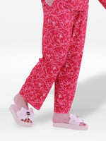 Women’s Printed Pajama Pants | Soft & Stretchy Sleepwear Trousers | Elastic Waist Lounge Pants | Yummy Rib Fabric - Crimson