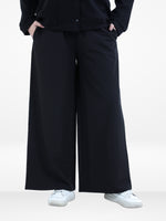 Women’s Cozy Open Leg Palazzo Sweatpants – Soft Relaxed Fit Lounge Pants with Drawstring Waist & Side Pockets |Black