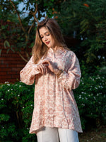 Women’s Floral Print Tunic Shirt – Long Sleeve Button-Up Blouse | Casual Loose Fit Top for Women