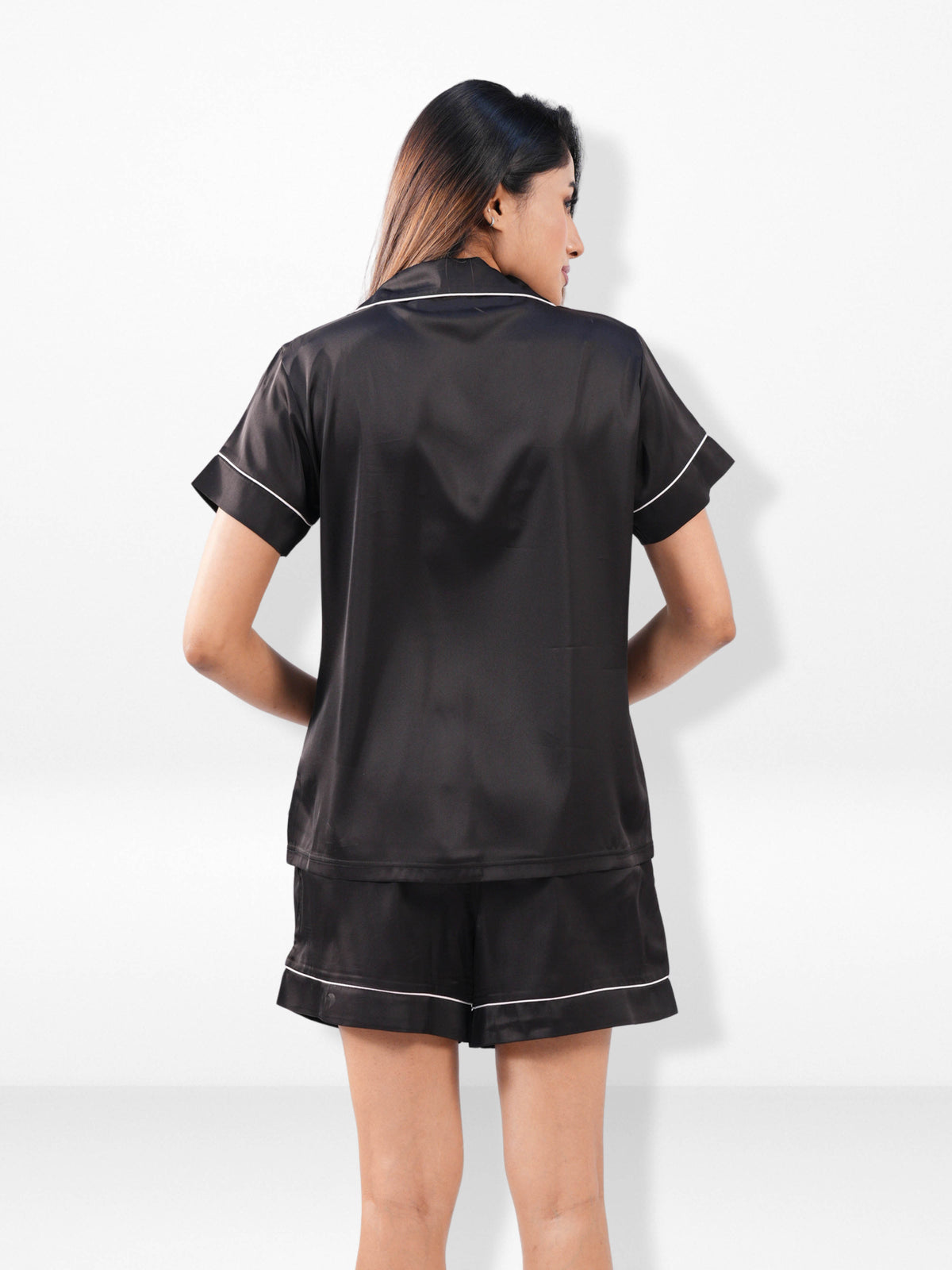 Women's Satin Notch collar Short Sleepwear Set |Satin Fabric