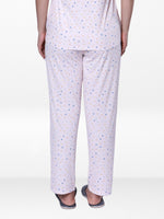 Women’s All Over Printed Lounge Pants | Soft Stretch Yummy Rib Fabric | Drawstring Waist Casual Sleepwear & Pajama Trousers - LT.Pink