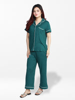 Women Dot PrintedNight Suit Set of Shirt & Pyjama, Night wear DressWomen’s Printed Night Suit Set – Shirt &amp; Pyjama | Soft Nightwear Dress, 2 Piece Sleepwear for Women, Comfortable Loungewear