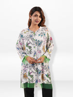 Women’s Floral All Over Print Long Sleeve Shirt – Soft Casual Coverd Button-Down Blouse