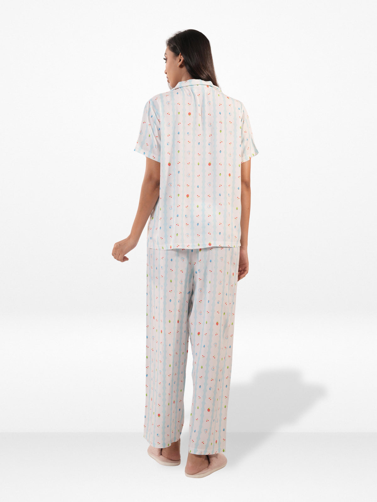 Women’s Printed Night Suit Set – Shirt & Pyjama | Soft Nightwear Dress, 2 Piece Sleepwear for Women, Comfortable Loungewear
