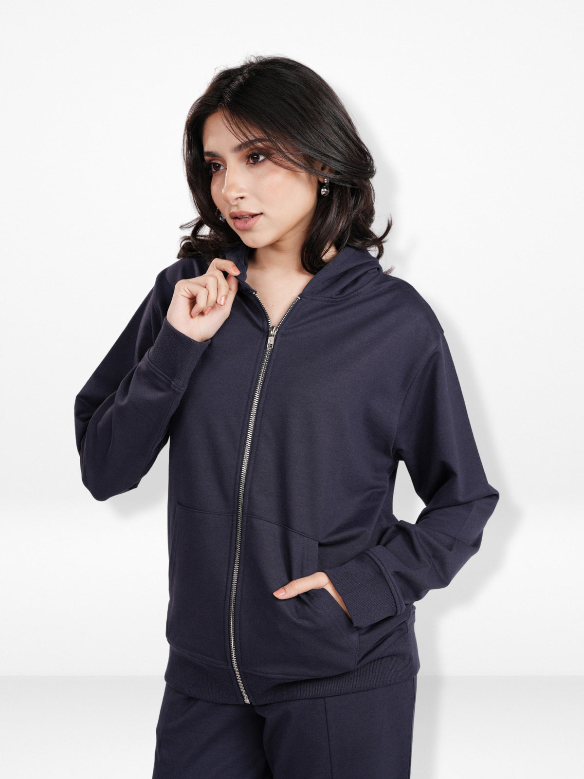 Women’s Full Zip Hoodie – Solid Color Hooded|Casual Zip-Up Hoodies for Everyday Wear