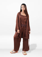 Women’s Satin 4 Piece Night Dress Set – Luxury Sleepwear | Soft Silky Comfortable Nightwear