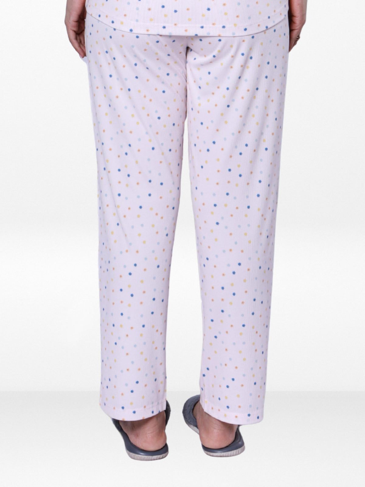 Women’s All Over Printed Lounge Pants | Soft Stretch Yummy Rib Fabric | Drawstring Waist Casual Sleepwear & Pajama Trousers - LT.Pink