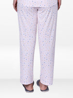 Women’s All Over Printed Lounge Pants | Soft Stretch Yummy Rib Fabric | Drawstring Waist Casual Sleepwear & Pajama Trousers - LT.Pink