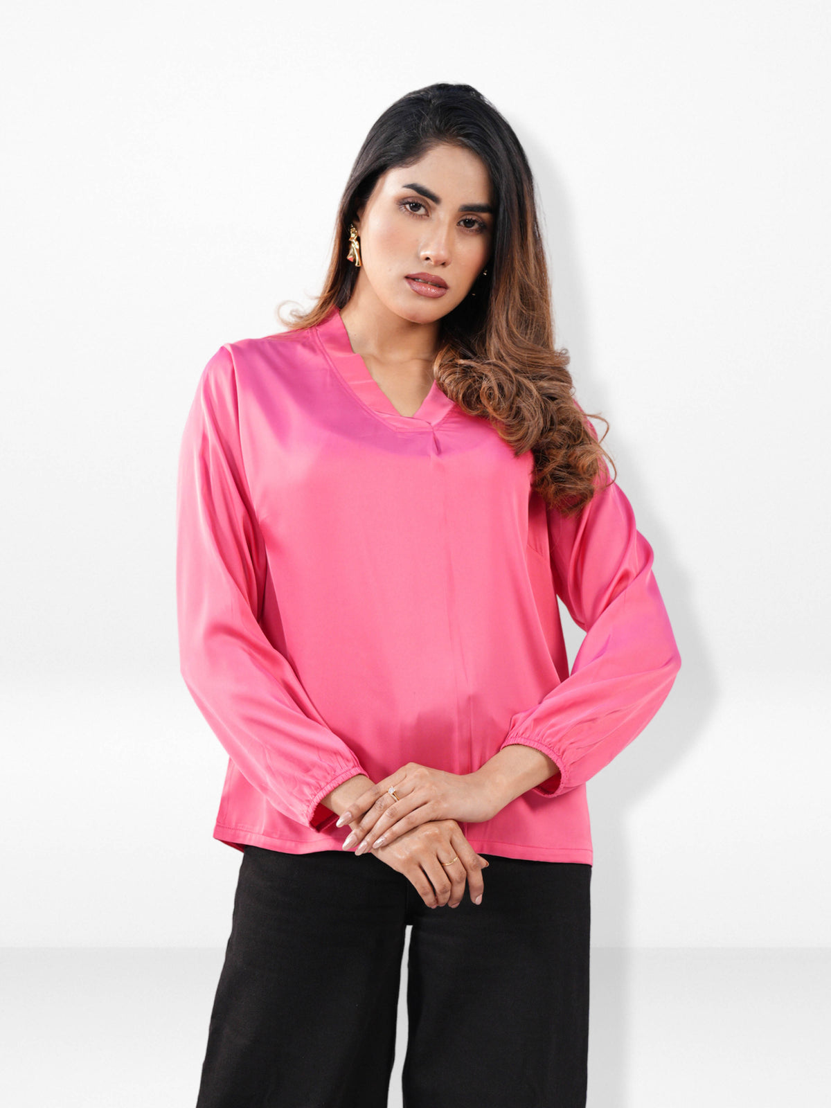 Women’s Satin Top – Soft Shiny | Fashionable Party & Everyday Wear
