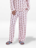 Women’s Printed Pajama Pants | Soft & Stretchy Sleepwear Trousers | Elastic Waist Lounge Pants | Yummy Rib Fabric - Blushing Bride Rose