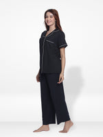 Women Solid Sleepwear Short Sleeve Pyjama Set