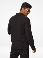 Men's Relaxed-Fit Full-Sleeve Casual Shirt Black