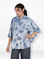 Women’s Tie-Dye Hoodie – Frankie Short Sleeve Pullover Hooded | Casual Comfortable Hooded Top for Everyday Wear