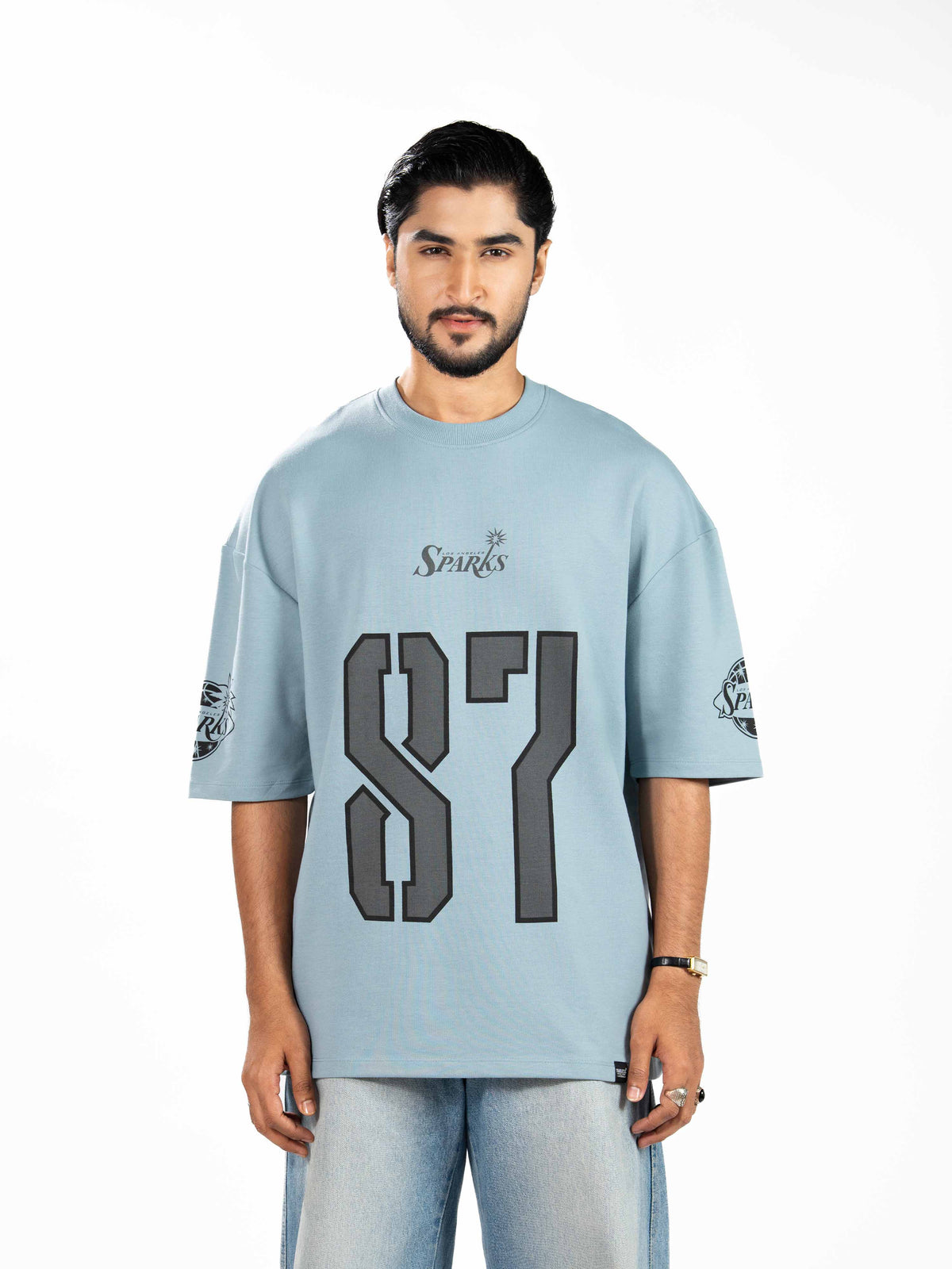 Men’s Oversized Drop Shoulder Graphic T-Shirt – Short Sleeve Crew Neck Tee | Casual Streetwear Top with Front & Back Print