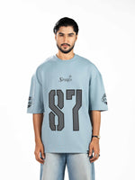 Men’s Oversized Drop Shoulder Graphic T-Shirt – Short Sleeve Crew Neck Tee | Casual Streetwear Top with Front & Back Print