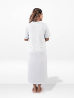 Women’s Notch Collar Long Top – Short Sleeve Casual Tunic | Stylish Everyday Wear Blouse