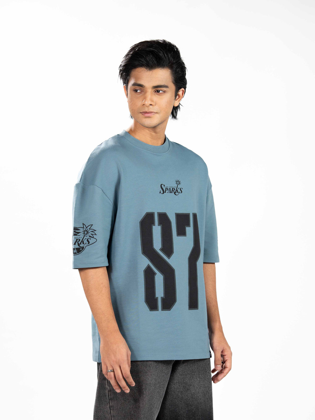 Men’s Oversized Drop Shoulder Graphic T-Shirt – Short Sleeve Crew Neck Tee | Casual Streetwear Top with Front & Back Print