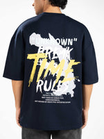 Men’s Oversized Drop Shoulder Graphic T-Shirt – Short Sleeve Crew Neck Tee | Casual Streetwear Top with Front & Back Print