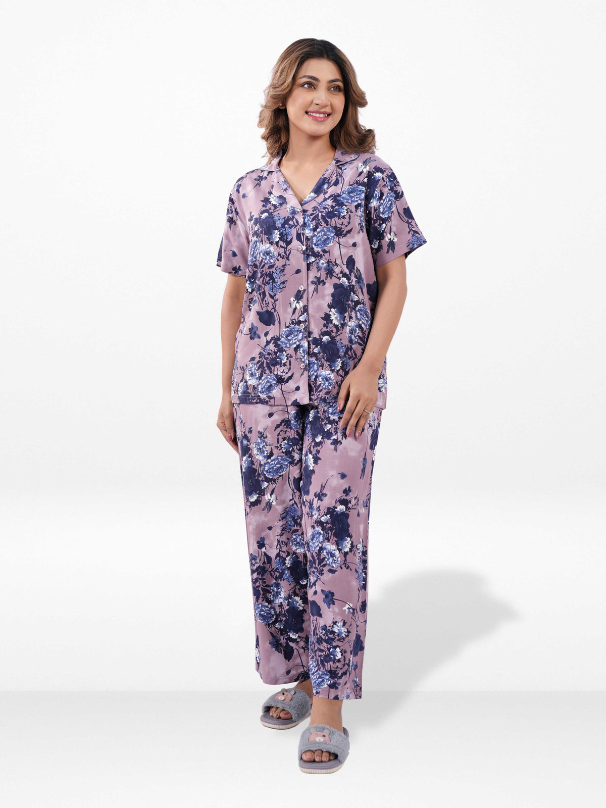 Women’s Short SleeveSleepwear Set – Notch Collar 2 Piece Pajama Outfit | Comfy Nightwear, Soft Summer Lounge Set for Women