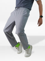 Men’s Relaxed Fit Trousers – Elastic Waist with Drawstring, Casual Pants with Fake Fly & Side Pockets ,Comfortable Everyday Wear