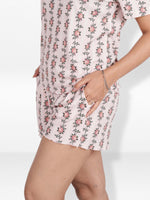 Women’s Pajama Shorts | Printed Sleepwear Shorts | Soft Stretch Yummy Rib Fabric | Elastic Waist Lounge Shorts for Women - Blushing Bride Rose