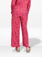 Women's Floral Printed Wide Leg Pants – Soft Yummy Rib Casual Trousers