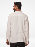 Men's Relaxed-Fit Full-Sleeve Casual Shirt White