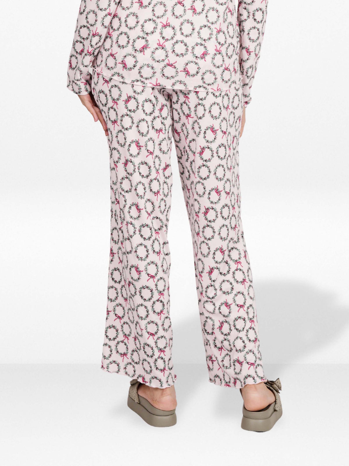 Women's Floral Printed Wide Leg Pants – Soft Yummy Rib Casual Trousers