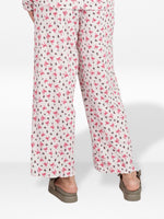 Women's Floral Printed Wide Leg Pants – Soft Yummy Rib Casual Trousers