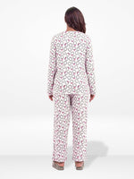 Women’s Crew Neck Collar Sleepwear Set – Long- Sleeve All Over Print Pajama Top &amp; Shorts | Soft, Lightweight &amp; Comfortable Nightwear