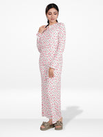 Women’s Henley Sleepwear Set – Long Sleeve Printed Pajama Top & Shorts | Soft Lightweight 2-Piece Nightwear