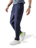 Men’s Relaxed Fit Trousers – Elastic Waist with Drawstring, Casual Pants with Fake Fly & Side Pockets ,Comfortable Everyday Wear