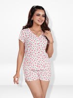 Women's Pajama Sets Button Down Short Sleeve Shirt and Shorts 2 Piece Summer Outfits Lounge Sets