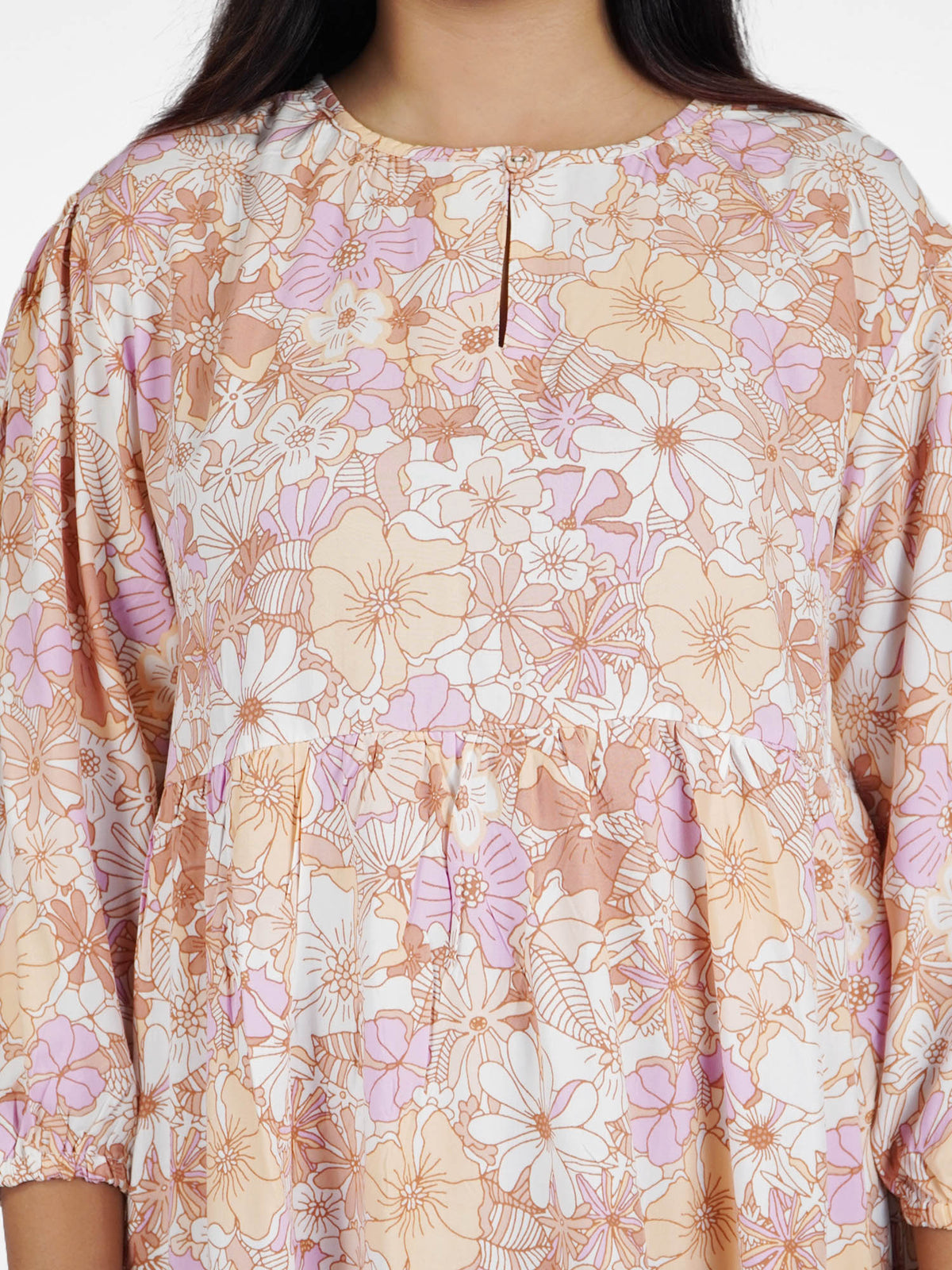 Women's Floral Print Nightdress with Rayon Fabrics