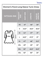 Women’s Floral Long Sleeve Tunic Dress – Elegant Casual Long Top | Lightweight Everyday Wear