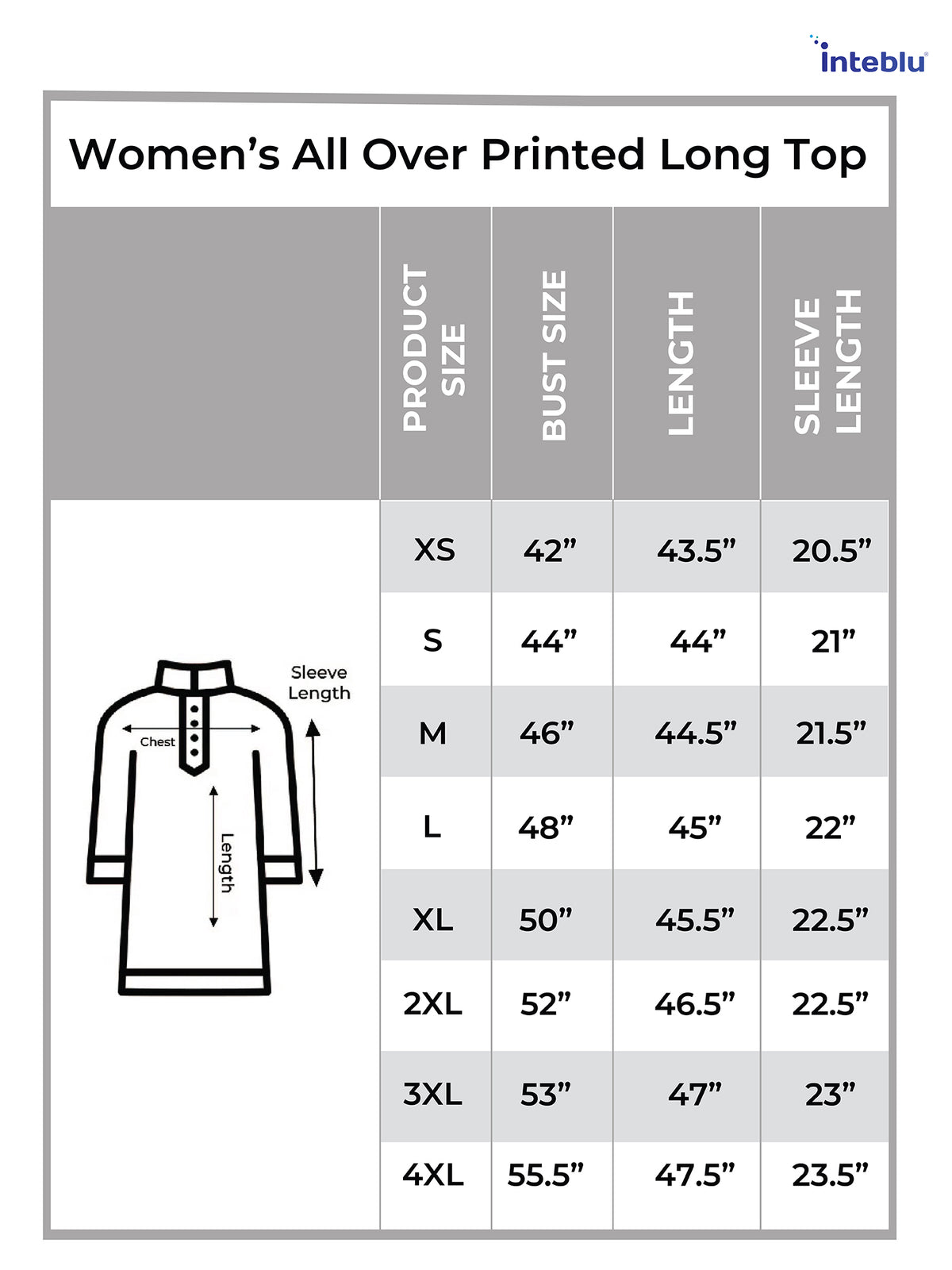 Women’s All Over Printed Long Top – Stylish Casual Tunic for Everyday Wear