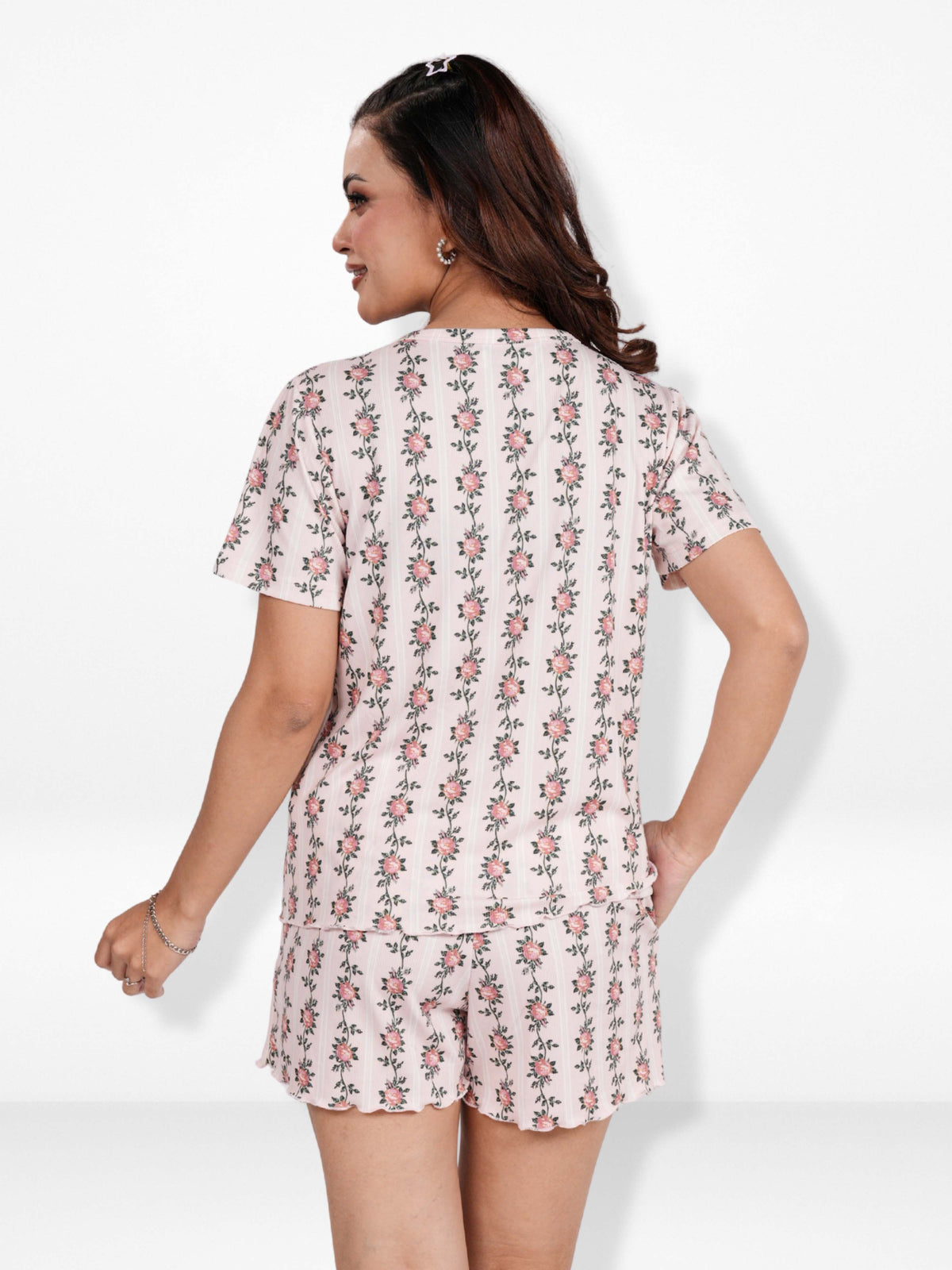 Women's Henley Short SleevePajama Sets- Shirt and Shorts 2 Piece Summer Outfits Lounge Sets