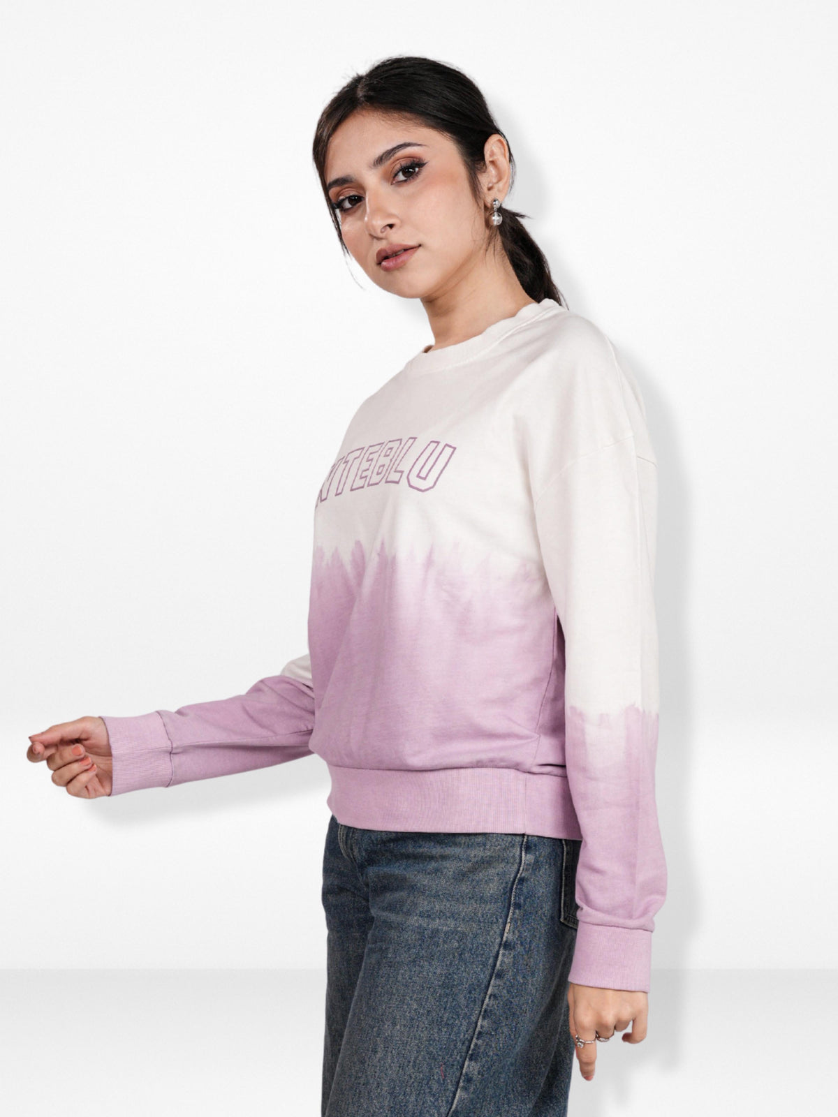 Women’s Tie-Dye Long Sleeve Gradient Printed Sweatshirt – Soft Cotton Blend Pullover | Stylish Printed Casual Top for Everyday Comfort