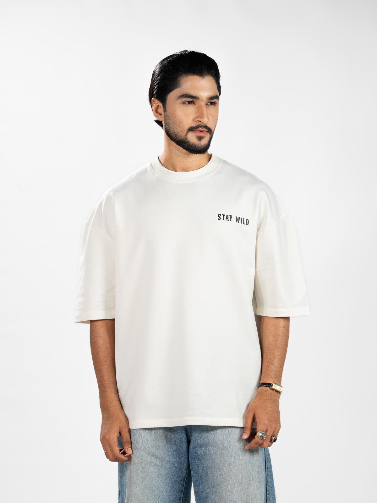 Men’s Oversized Drop Shoulder Graphic T-Shirt – Short Sleeve Crew Neck Tee | Casual Streetwear Top with Front & Back Print