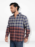 Men’s Regular-Fit Bleached Flannel Shirt – Full Sleeve Casual Check Shirt | Soft Cotton Plaid Shirt for Everyday Wear