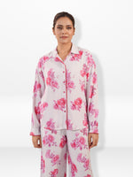 Women's Co-Ord Set Pink and Rose floral Printed -Trendy 2 Piece Matching Top & Bottom Outfit