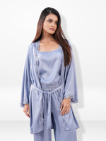 Women’s Satin 4 Piece Night Dress Set – Luxury Sleepwear | Soft Silky Comfortable Nightwear