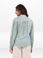 Women’s Floral Printed Lace-trimmed PlacketTops – Lightweight for Office & Everyday Style