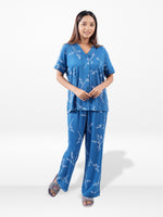 Women’s Printed Night Suit Set – Shirt & Pyjama | Soft Nightwear Dress, 2 Piece Sleepwear for Women, Comfortable Loungewear